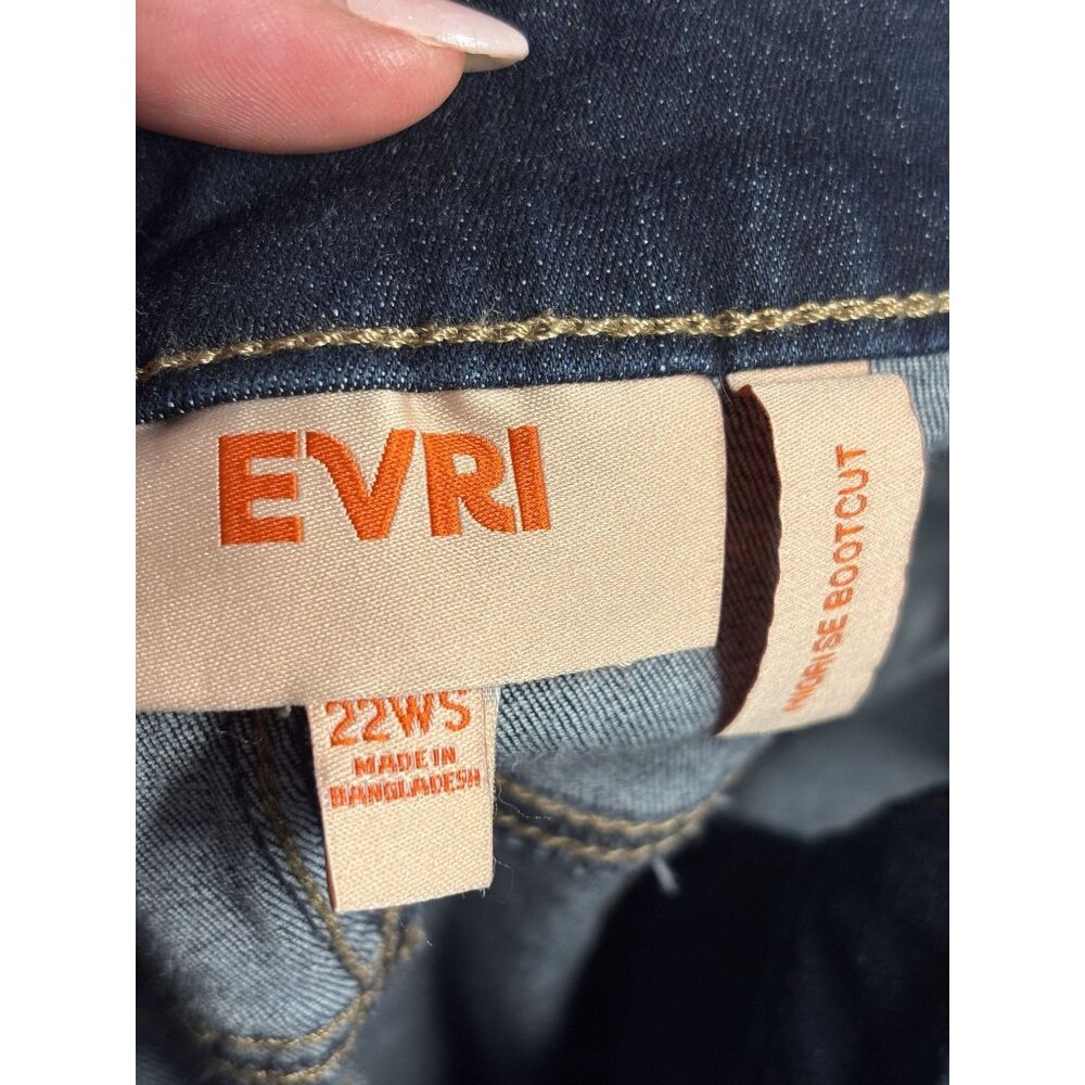 Plus Size Womens Evri Bootcut Jeans Dark Wash Stretch Denim Size 22W - Picture 6 of 6